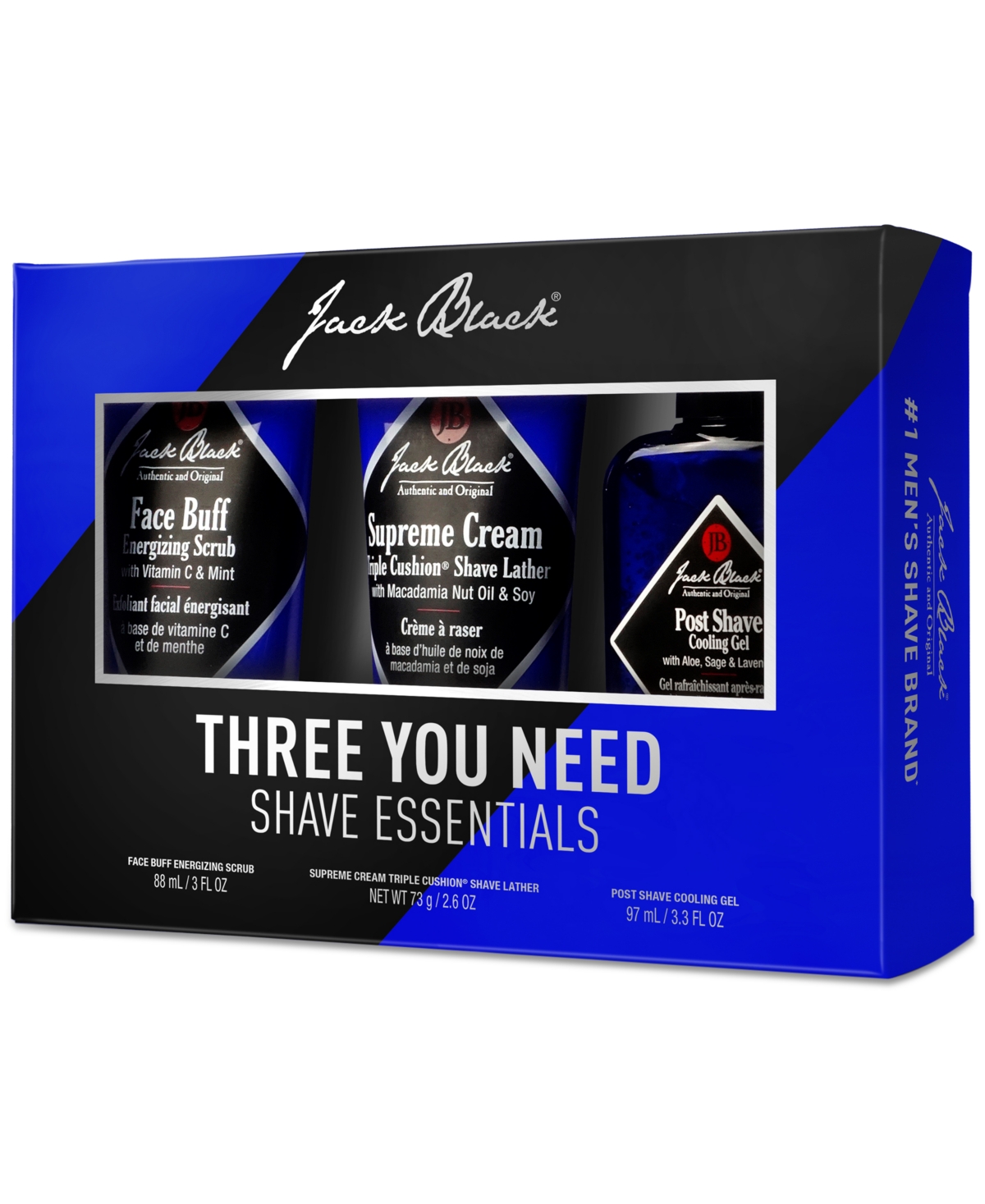 JACK BLACK 3-PC. THREE YOU NEED SHAVE ESSENTIALS SET 