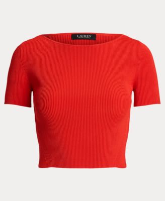 Women's Cropped Short-Sleeve Sweater