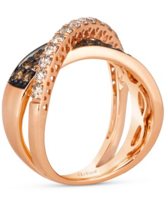 Nude Diamond Crossover Ring (1-1/6 ct. t.w.) Ring in 14k Rose Gold