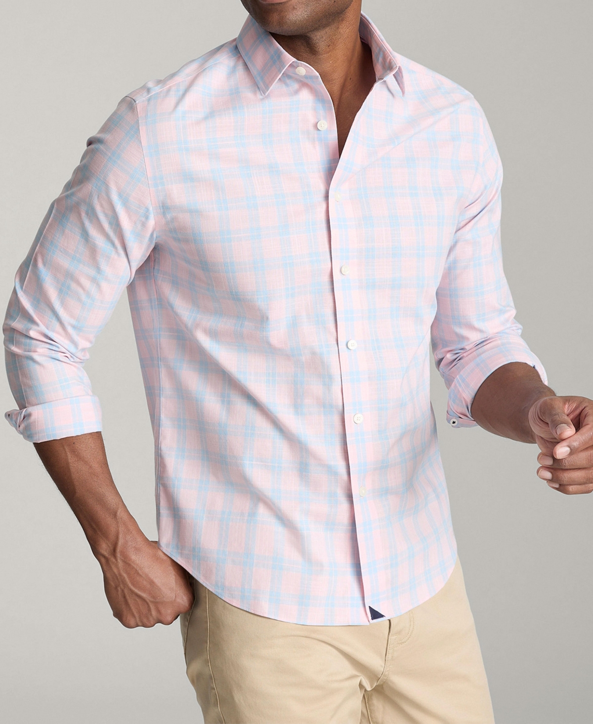 Men's Slim Fit Wrinkle Free Clark Shirt - Light pink