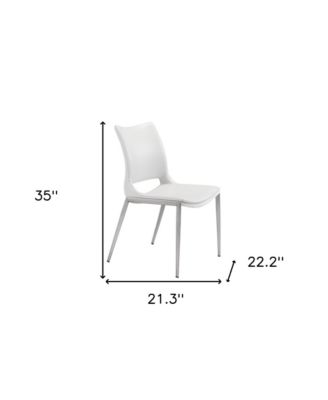 Upholstered Faux Leather Dining Chairs Set of 2 Open Back Side Chairs for Home