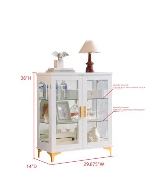 Cataleya 3-Tier Curio Display Cabinet Organizer with Storage Shelves for Figures & Collection Exhibit for Living Room, Bedroom