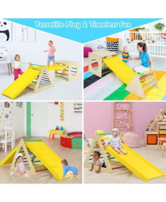 5 in 1 Kids Triangle Climber Play Gym Set with 2 Ramps