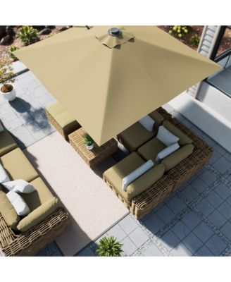 156"W x 120"D Rectangular 360 Degree Rotation Cantilever Umbrella w/ Weight Base Included