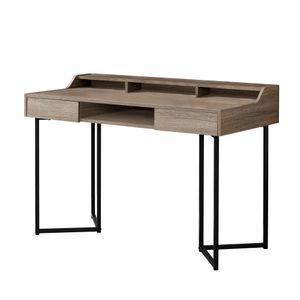 Sleek Writing Table with Storage Drawers for Study or Workspace