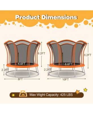8 Feet Outdoor Unique Flower Shape Trampoline with Enclosure Net