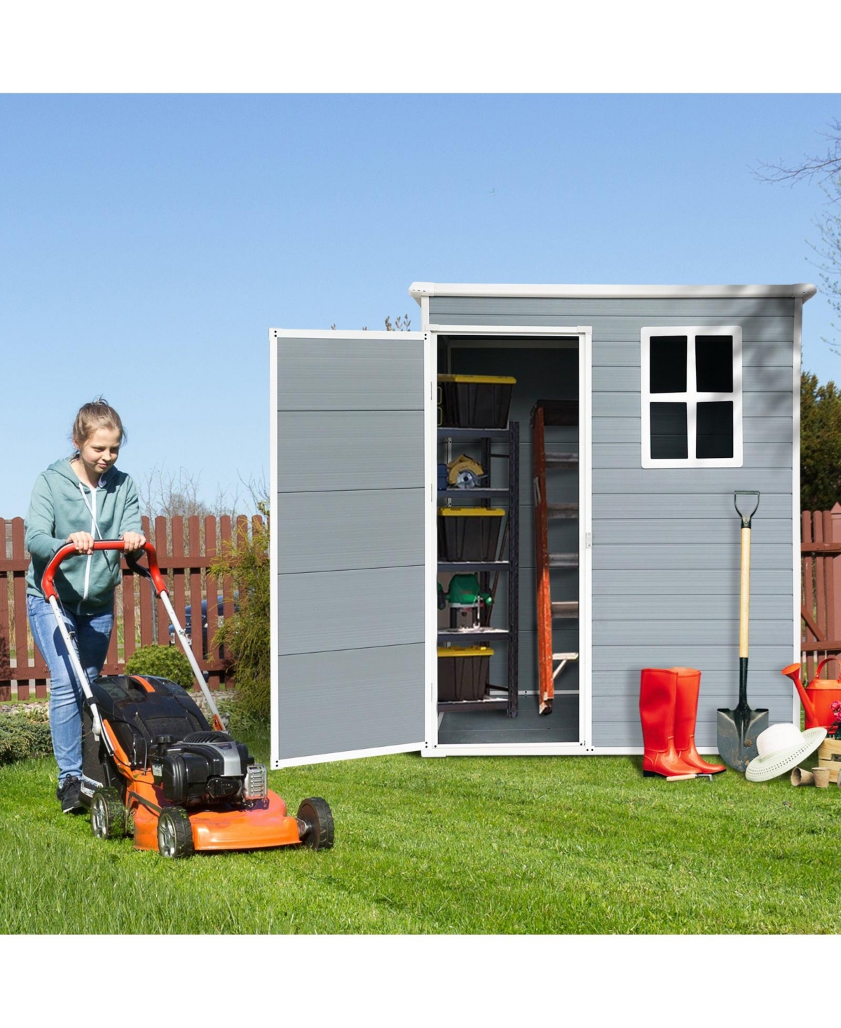 5x3ft Resin Outdoor Storage Shed Kit-Perfect to Store Patio Furniture