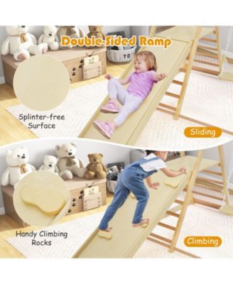 5-in-1 Indoor Jungle Gym Foldable Climber Playset with Fun Slide and Adjustable Swing