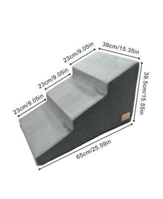 3-Step Non-Slip Sponge Dog Stairs for Small Dogs