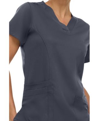 Women's Eleanor 3-Pocket Stretch V-Neck Scrub Top Shocking Pink Medium