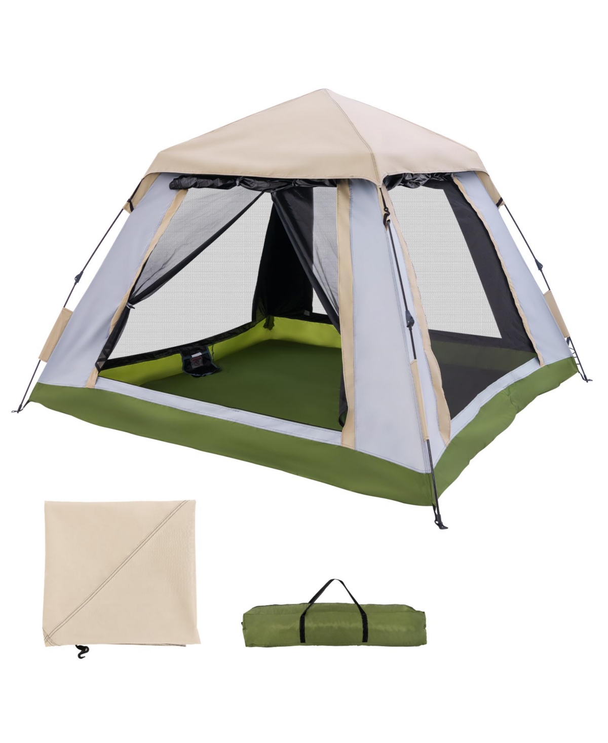 2-4 Person Instant Pop-up Camping Tent with Removable Rainfly