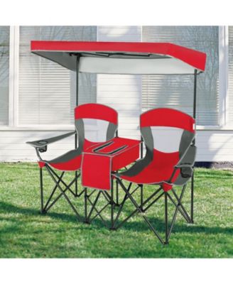 Portable Folding Camping Canopy Chairs w/ Cup Holder