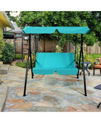 2 Person Weather Resistant Canopy Swing for Porch Garden Backyard Lawn