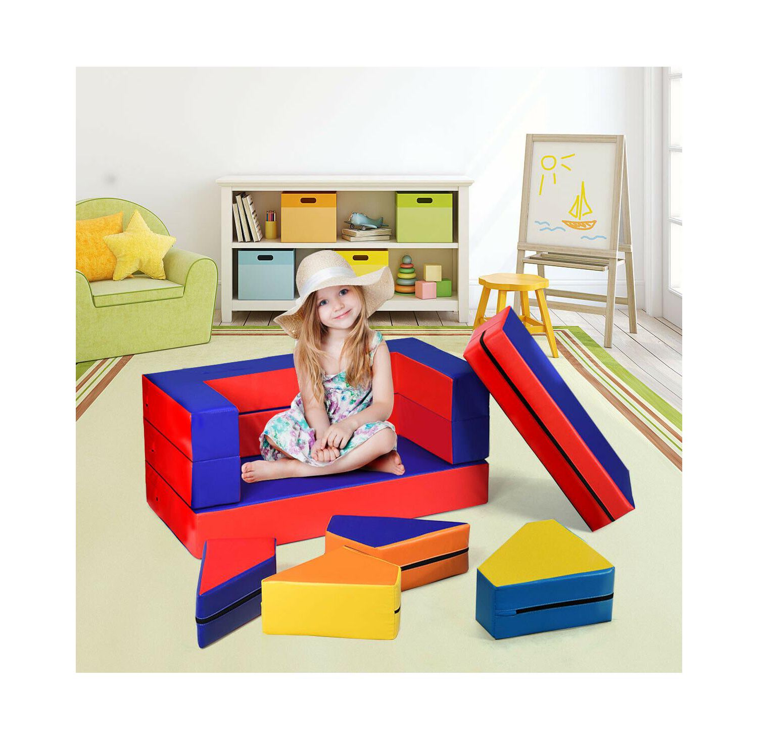 8-Piece Foam Crawl Climb Playset for Toddlers 4-in-1 Kids Play Equipment