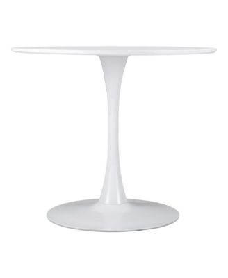 35" Steel Base Dining Table – Sturdy Pedestal Design for Home, Bistro, or Office Use