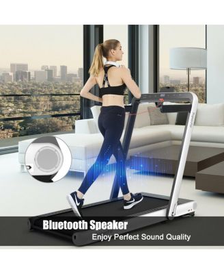 4.75HP 2 In 1 Folding Treadmill with Remote APP Control-White