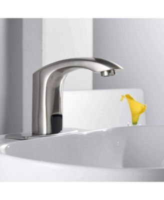 Deck Plate &amp; Pop Up Drain Automatic Sensor Touchless Bathroom Sink Faucet