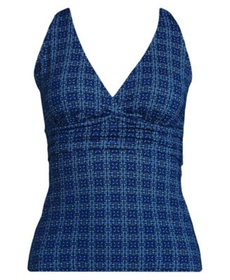 Women's V-Neck Plunge X Back Tankini Top