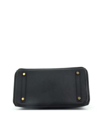 Pre-Owned Hermes Birkin 30 Handbag Black Epsom with Gold Hardware