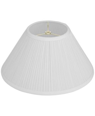 White Mushroom Pleated Medium Lamp Shade 6" Top x 14" Bottom x 8" Slant (Spider) Replacement with Harp and Finial