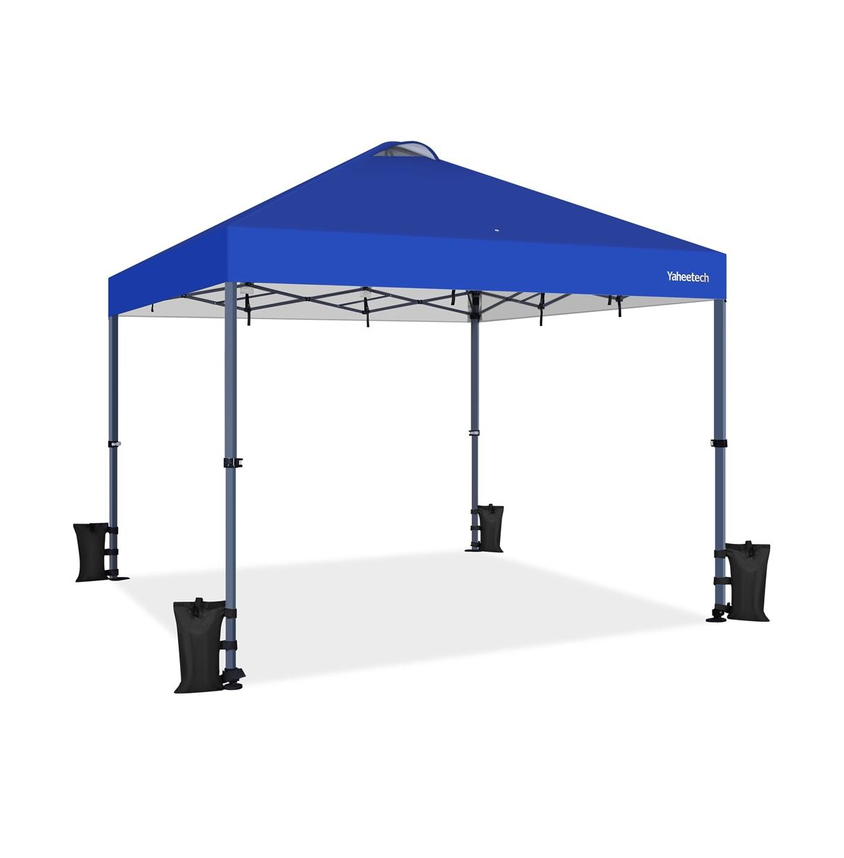 12x12 Ft Pop Up Canopy with One-Push-To-Lock Setup Mechanism, Blue - White