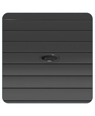 8-Piece Metal Patio Outdoor Dining Set with Square Table with 1.65 in. Umbrella Hole and Swivel Chairs