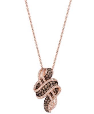 Le Vian - Chocolate Diamond & Vanilla Diamond 18" Pendant Necklace (1 ct. t.w.) in 14k Rose Gold