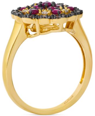 Ruby (1/2 ct. t.w.) & Diamond (1/3 ct. t.w.) Statement Ring in 14k Yellow Gold