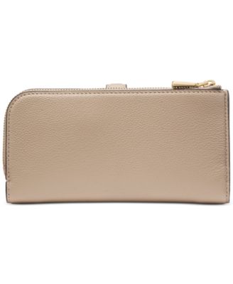 Deco Pebbled Leather Zip Slim Wallet