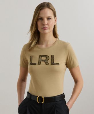 Lauren Ralph Lauren - Women's Beaded-Logo Cotton Jersey Tee
