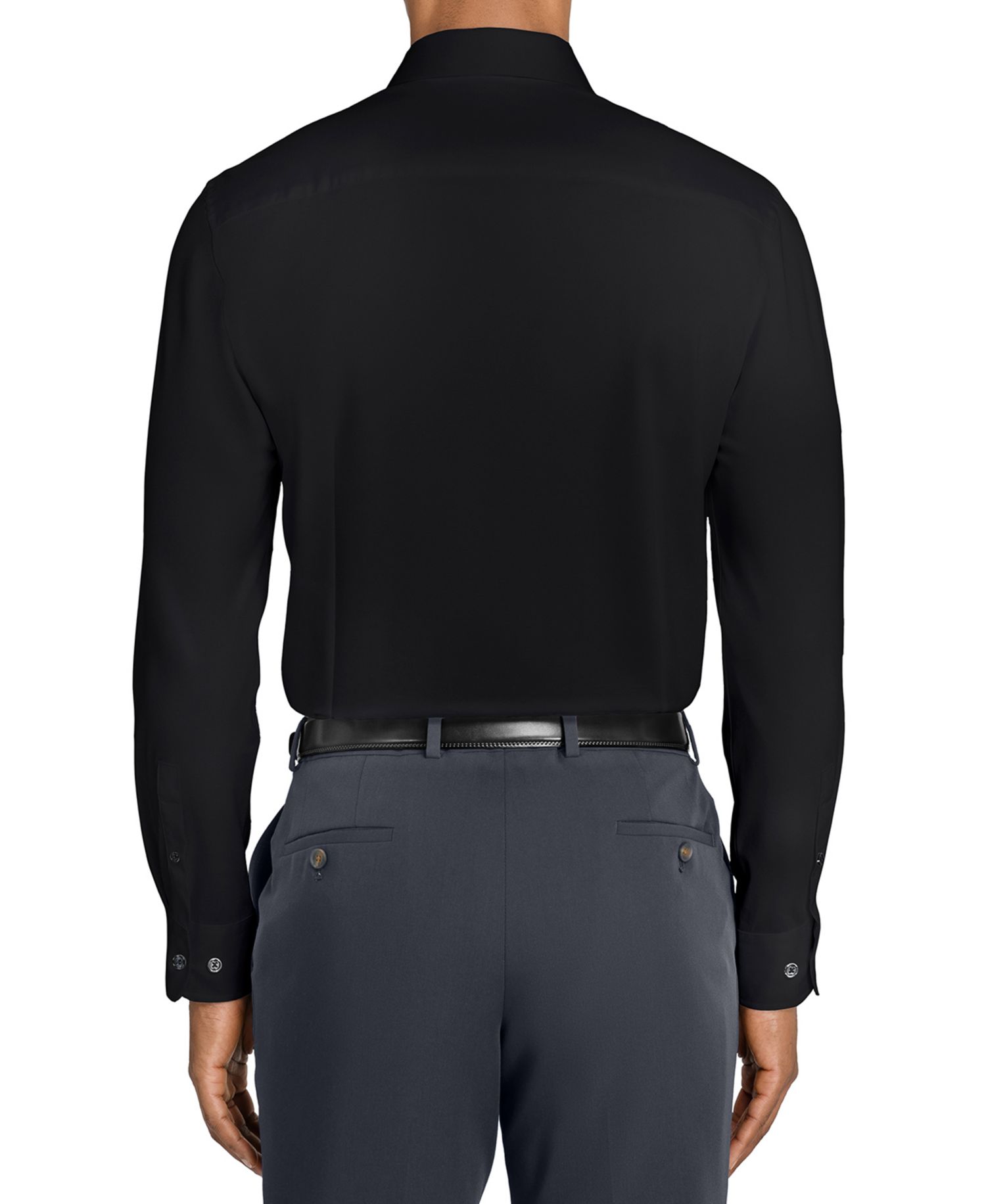 Men's Solid Hybrid Slim Fit Easy Care Long Sleeve Shirt