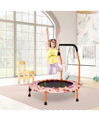 36 Inch Mini Trampoline with Colorful LED Lights and Bluetooth Speaker