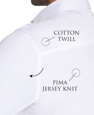 Men's Solid Hybrid Slim Fit Easy Care Long Sleeve Shirt