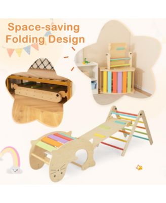 7-in-1 Indoor Climbing Toys for Toddlers with Reversible Ramp