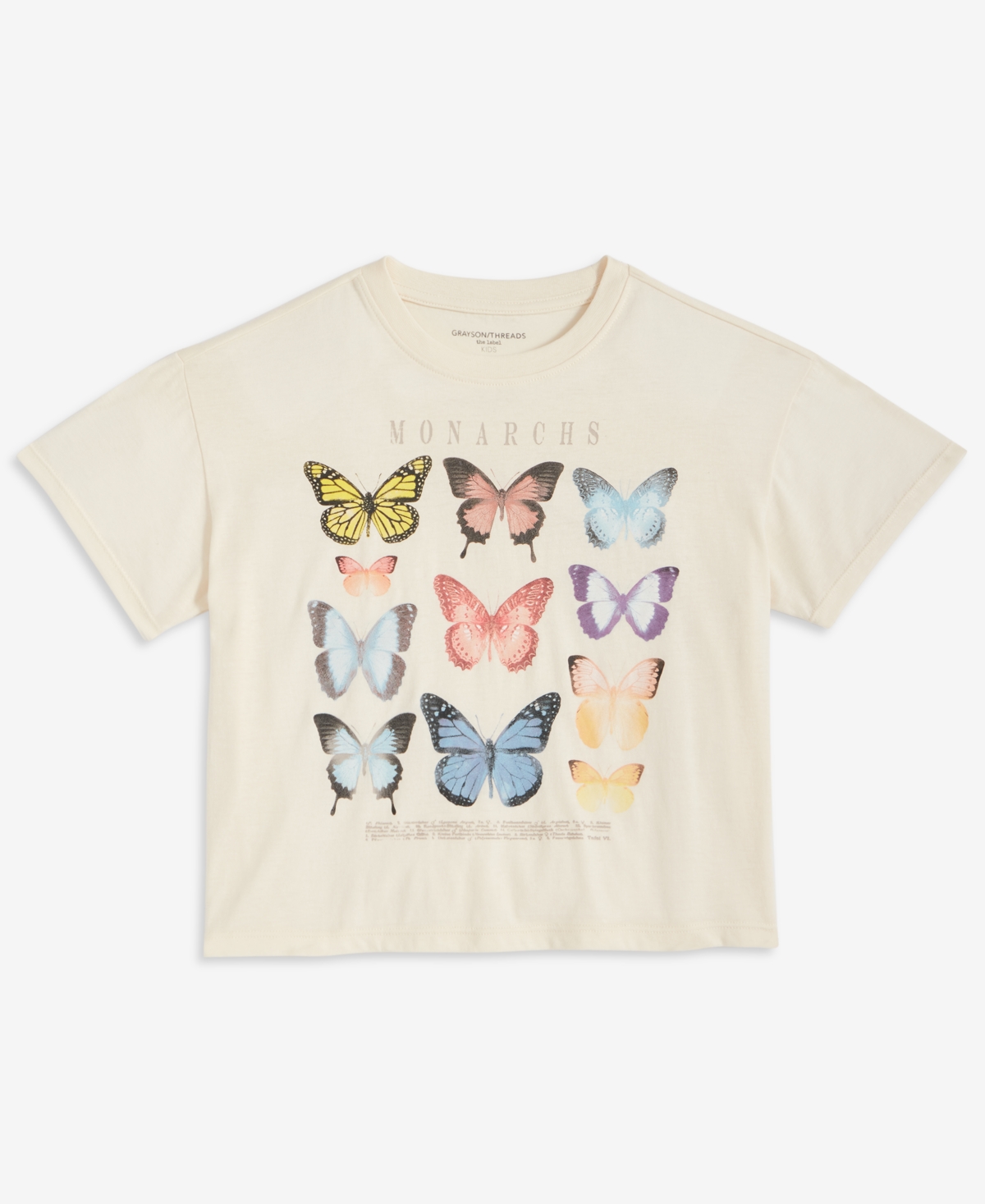 Grayson Threads, The Label Girls 4-8 Butterfly Short-sleeve T-shirt In White