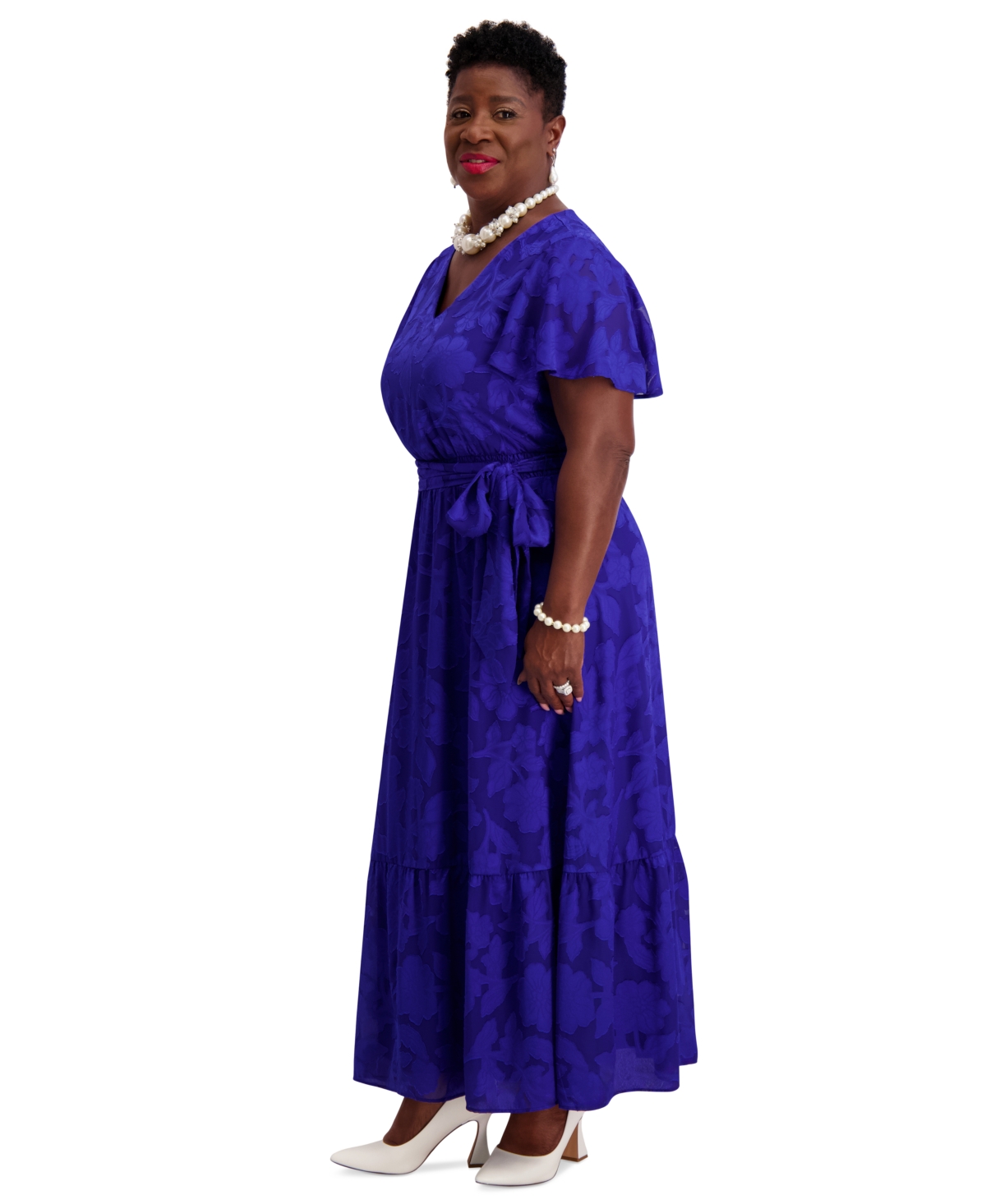 Kasper Flutter-sleeve Smock-waist Dress, Regular & Plus
