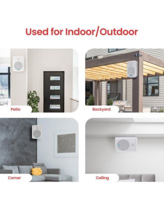 PDWR63 6.5" Indoor/Outdoor Waterproof Wall Mount Speakers - 350W, White, Pair