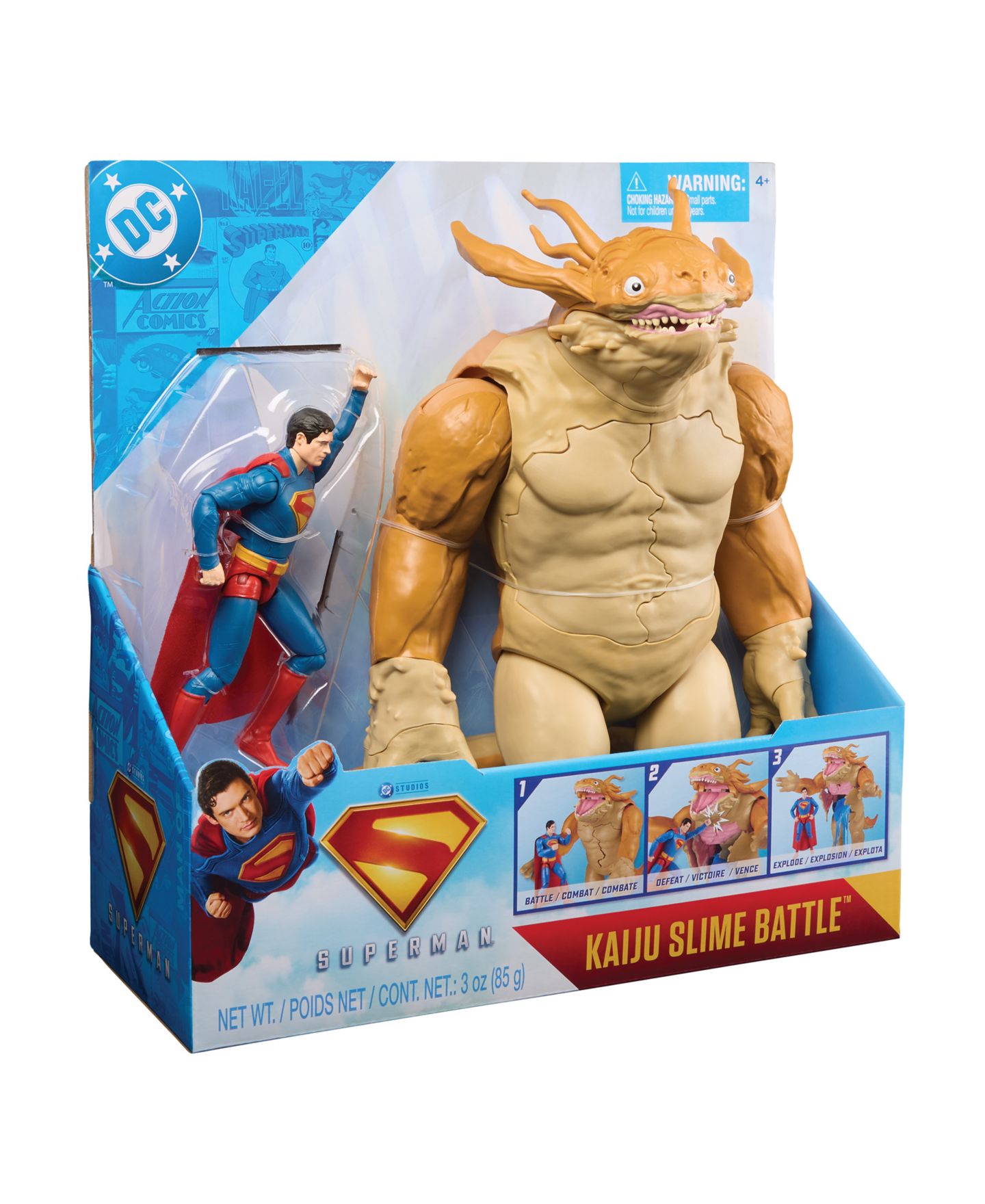 Детские фигурки DC Comics Superman Kaiju Slime Battle 2-Piece Action Figure Set, Ages 4+ — фото 6