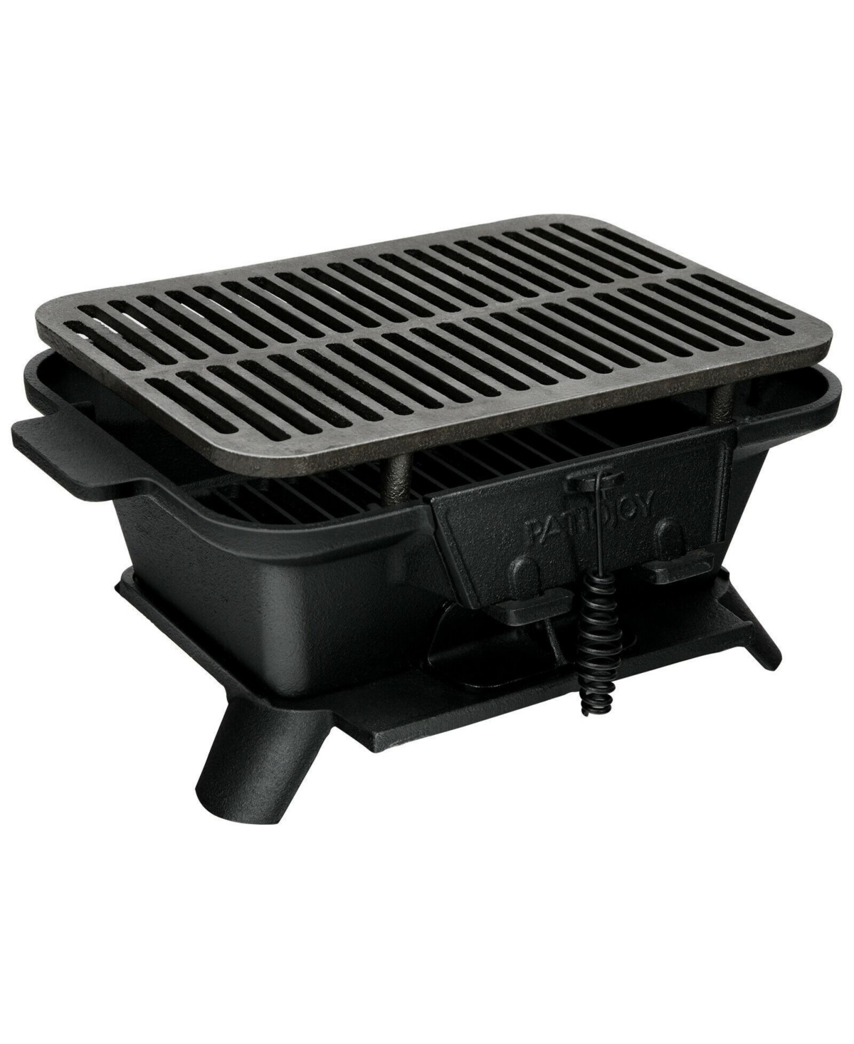 Portable Hibachi Grill, Double-sided Cast Iron Grill with Air Regulating Door & Fire Gate, Grate Lifter, Ideal for Outdoor Picnic, Camping & Backyard
