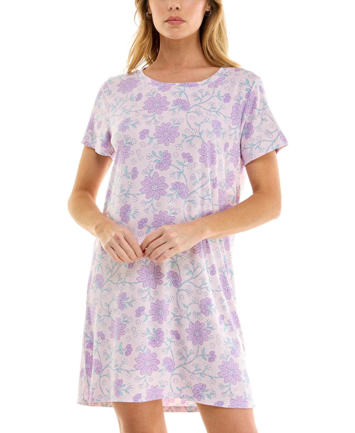 Women's Printed Short-Sleeve Sleepshirt - Popster Paint Stars
