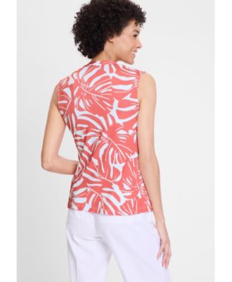 Women's Gathered Front Tropic Print Shell