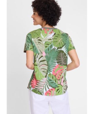 Women's Abstract Palm Print T-Shirt