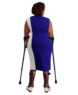 Women's Colorblocked Cap-Sleeve Dress, Regular & Plus Sizes