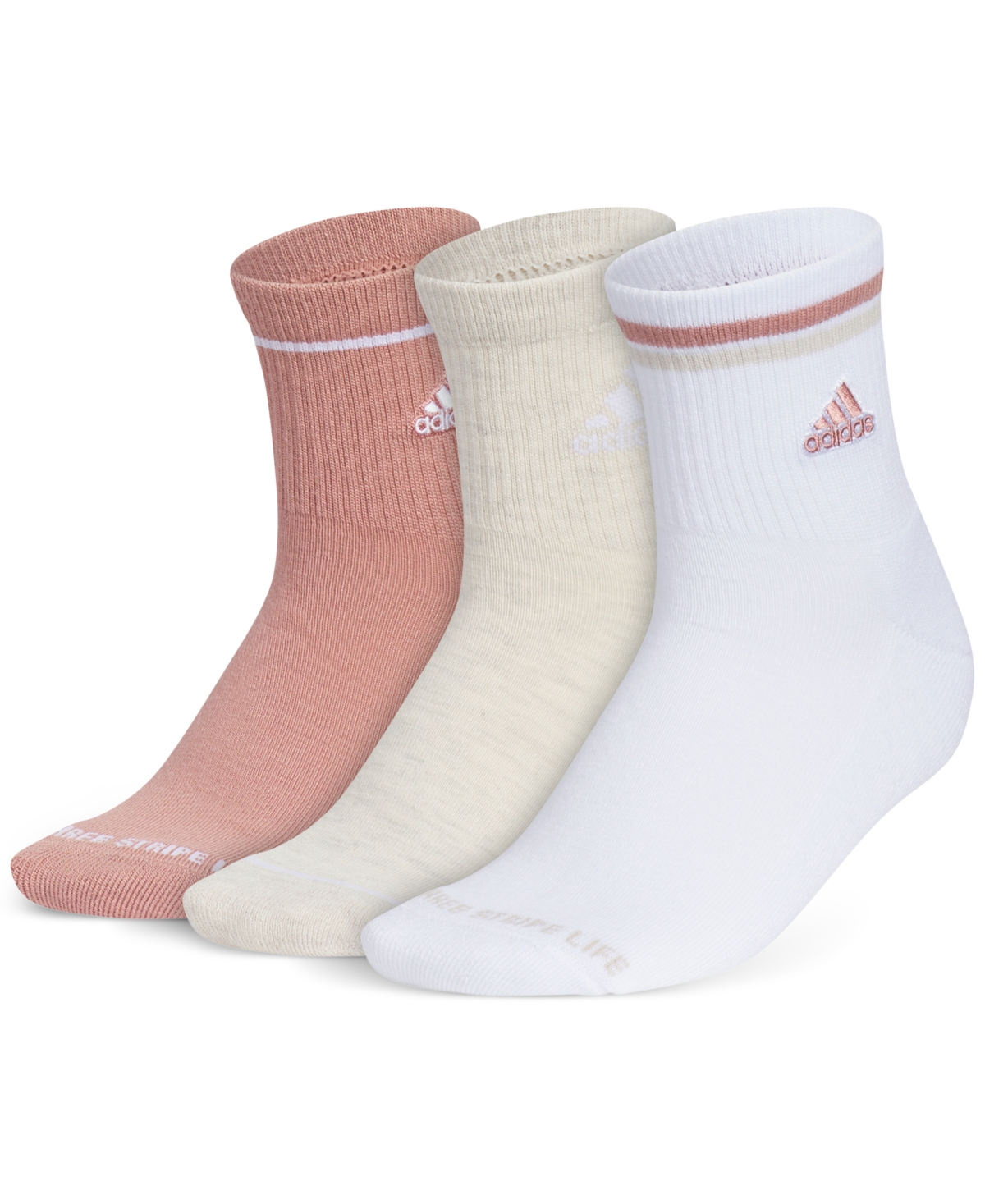 Women's 3-Pk. Cushioned Sport 2.0 High Quarter Socks 5159148A - Warm Clay Pink/alumina/white