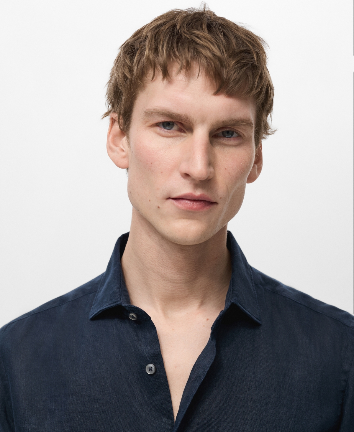 Mango Slim Fit Linen Button-up Shirt