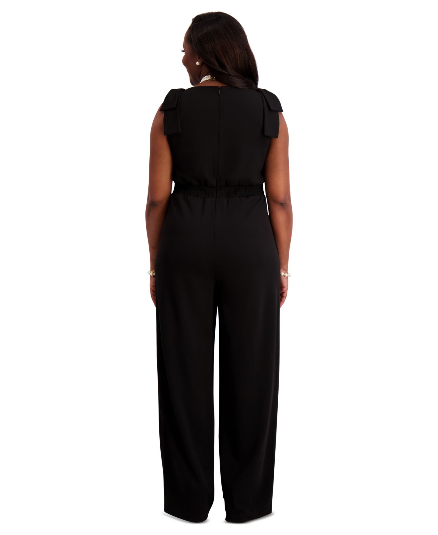 Женский комбинезон Kasper Tie-Strap Jumpsuit, Regular & Plus Size, цвет: Чёрный — фото 2