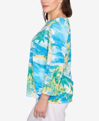 Plus Size Paradise Island Crinkle Knit Top