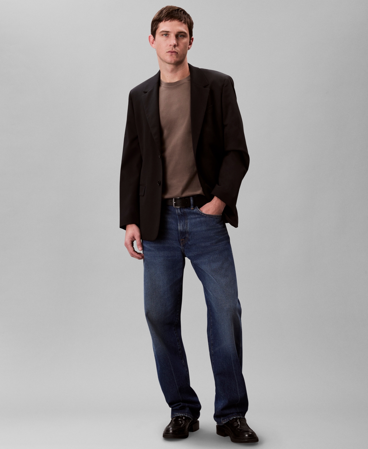 Shop Calvin Klein Men's Smooth Cotton Solid Crewneck T-shirt