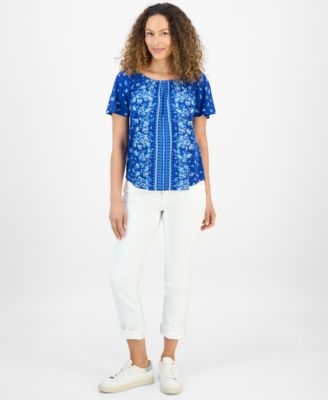 Style & Co Petite Floral-Print Top, Exclusively at Macy's