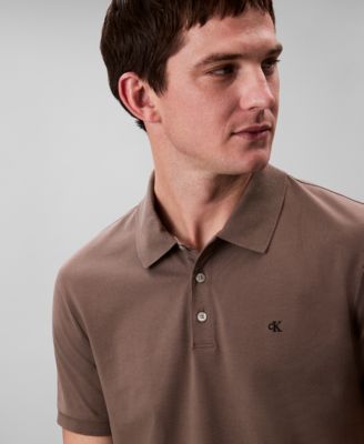 Men's Regular-Fit Smooth Cotton Monogram Logo Polo Shirt